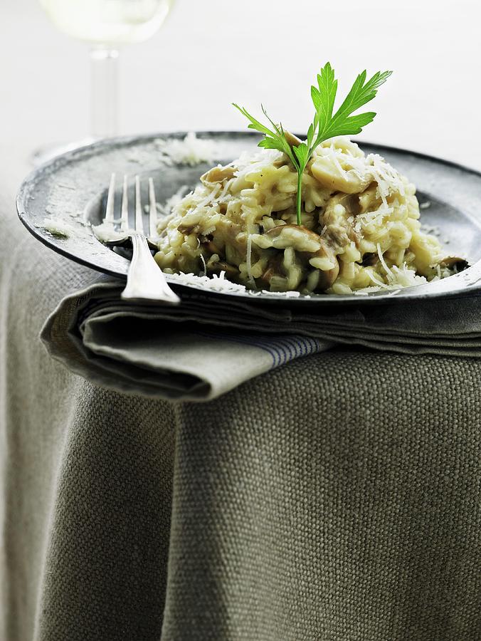 Mushroom Risotto With Parmesan Photograph by Mikkel Adsbl