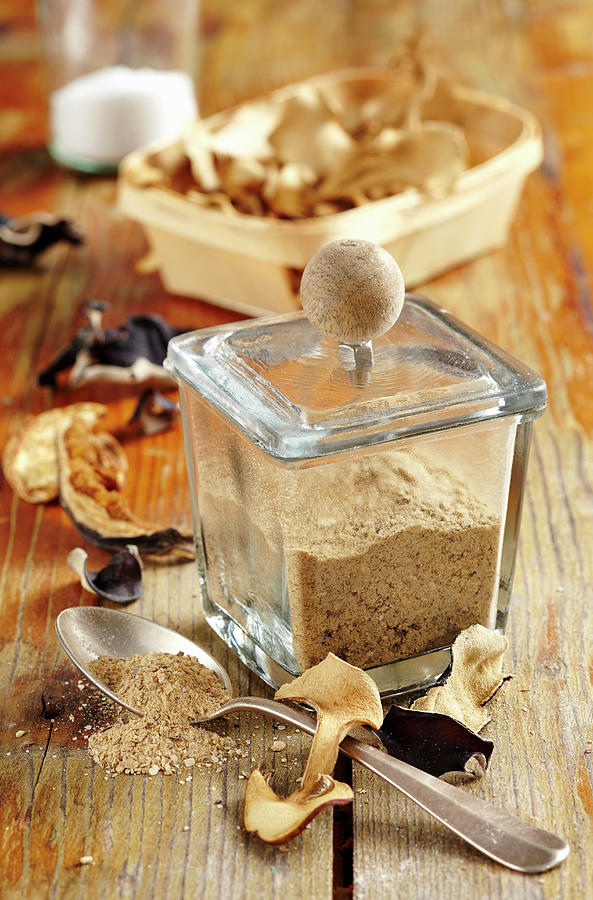 Mushroom Salt Made With Dried Mu-err Mushrooms, King Trumpet Mushrooms And Mixed Wild Mushrooms Photograph by Teubner Foodfoto