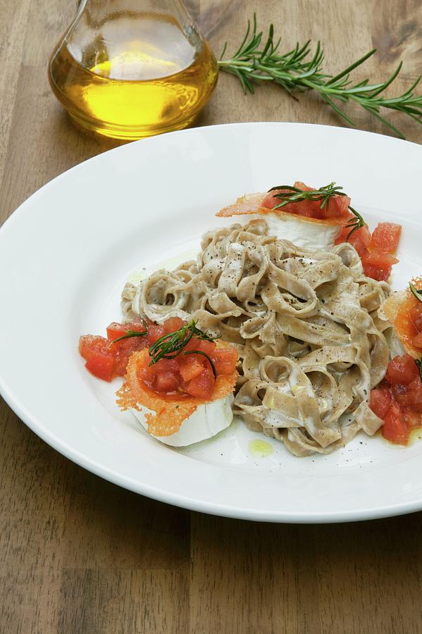 Fall Photograph - Mushroom Tagliatelle With Goats Cheese And Rosemary by Food Experts Group