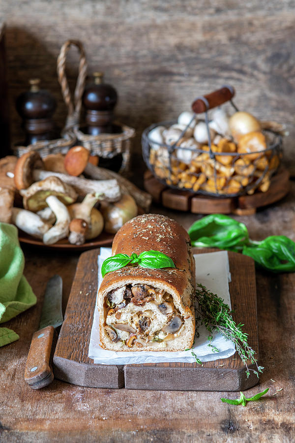 Mushroom Yeast Roll With Cheese And Rye Flour Photograph by Irina Meliukh