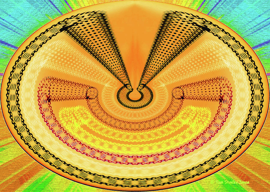  Mushroom  Yellow Abstract Digital Art by Tom Janca