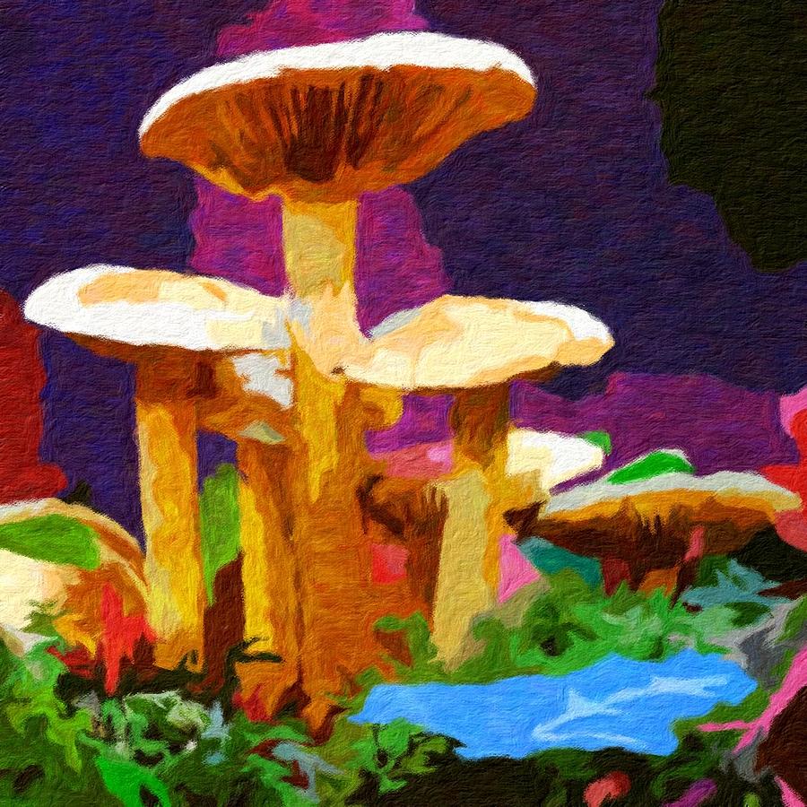 Mushrooms  Digital Art by Lawrence Allen
