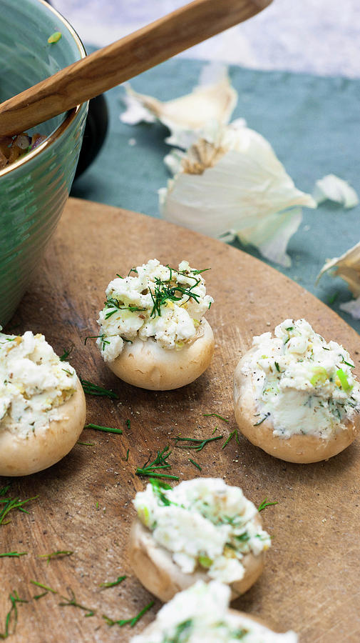 Mushrooms Stuffed With Feta Cheese And Herbs Photograph by Elena Ecimovic