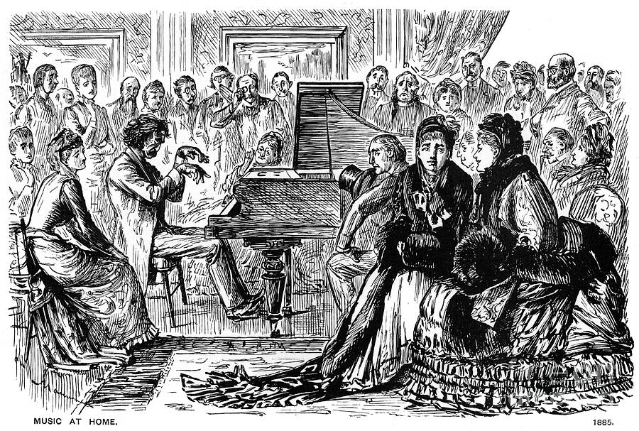 Music At Home, 1885 1891. Artist George Drawing by Print Collector