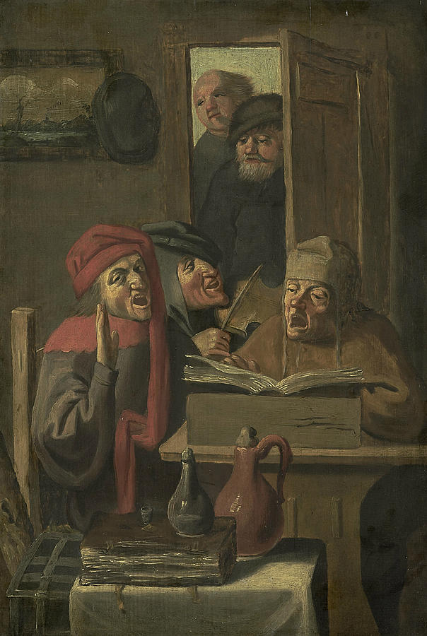 Music Company Painting by School of Adriaen Brouwer