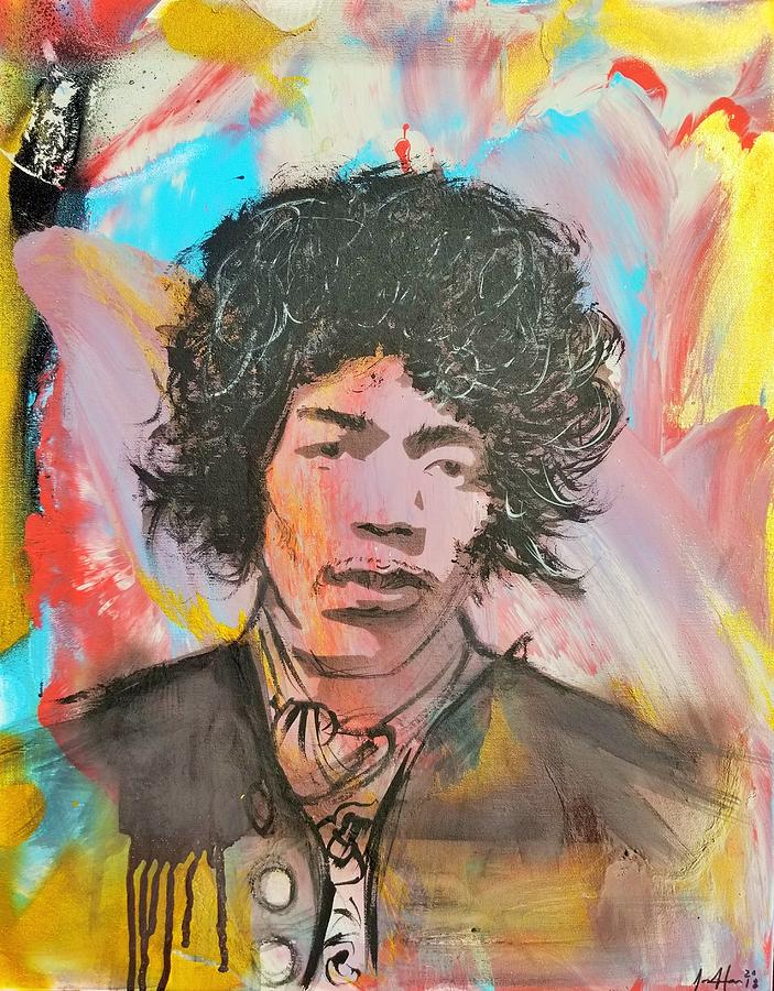 Jimi Hendrix Painting - Music doesnt lie by Jayime Jean