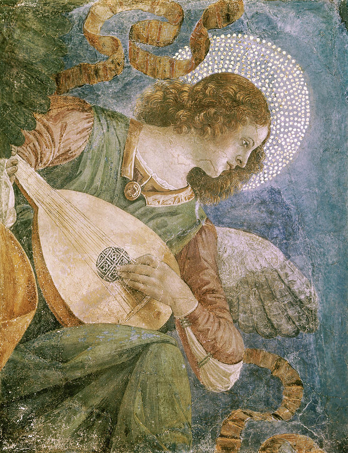 Music Making Angel With Lute (forli) Painting by Artist -  Melozzo Da Forli