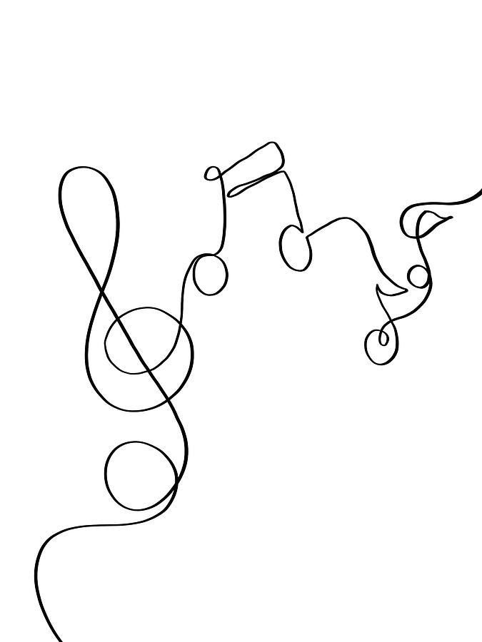 Music Mixed Media - Music Note Sketch by Sundance Q