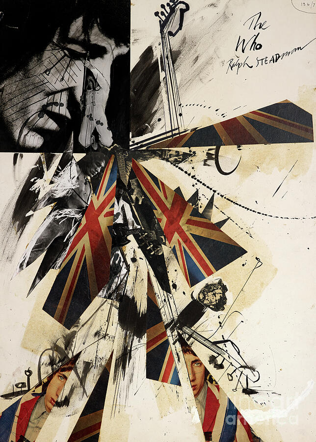 Flag Drawing - Music - The Who (collage, Acrylic, Ink On Paper) by Ralph Steadman