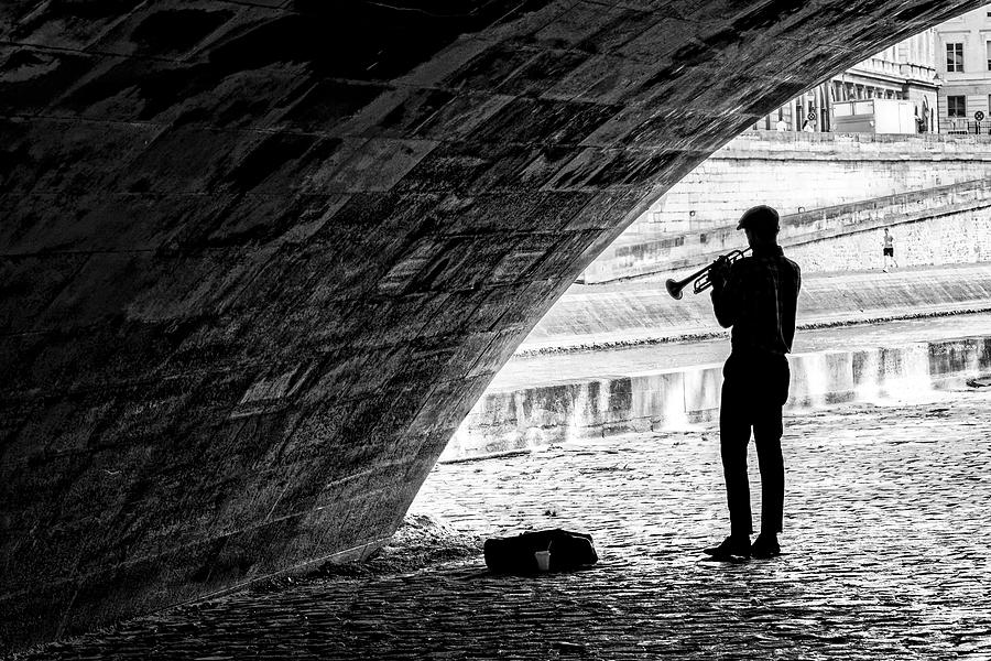 Music Under The Bridge Photograph by Isabelle Dupont
