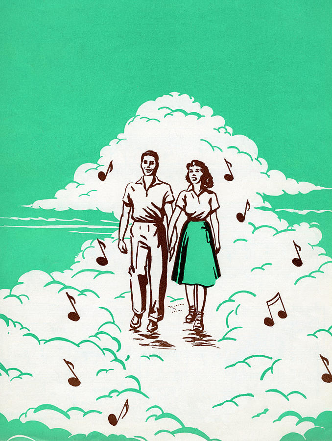 Musical Couple In The Clouds Digital Art by Graphicaartis Musical Couple In The Clouds Digital Art by Graphicaartis