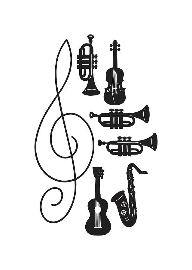 Sketch japanese string music instrument Royalty Free Vector