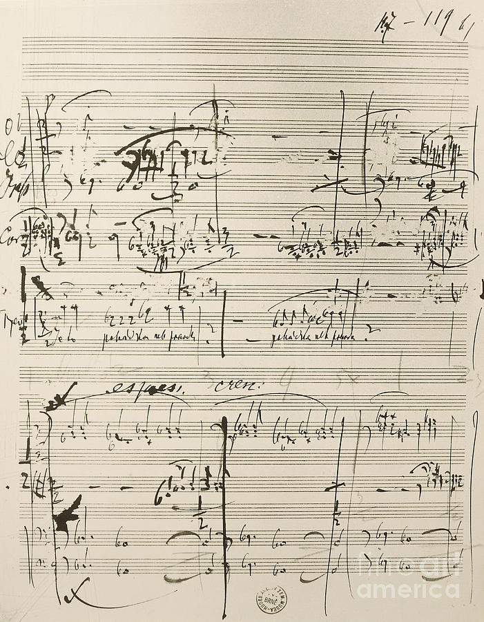 Musical Score For the Cunning Little Vixen Drawing by Leos Janacek