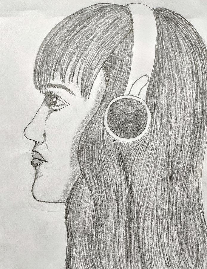 Musician girl Drawing by Guddu Sinha - Fine Art America