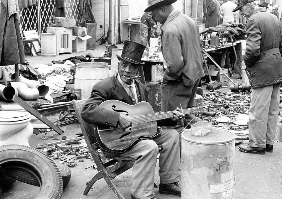 Musician On Maxwell Street Photograph by Chicago History Museum