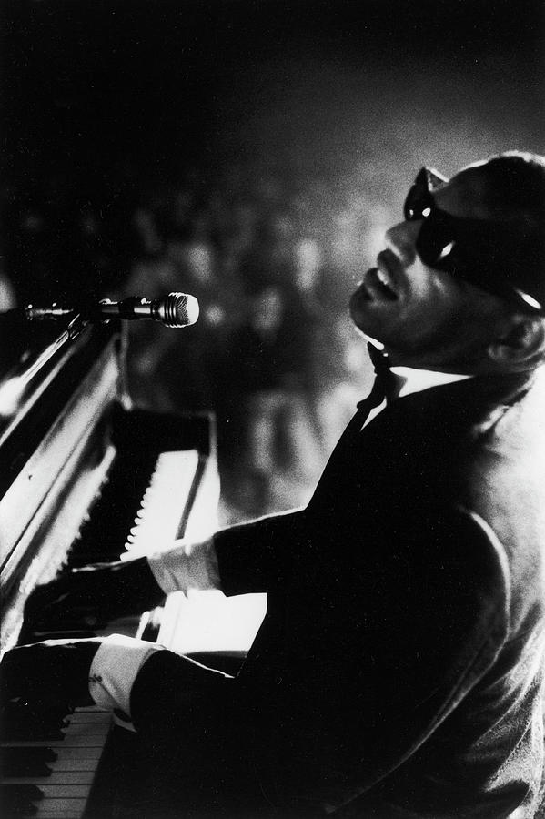 Musician Ray Charles Playing Piano In Photograph by Bill Ray Musician Ray Charles Playing Piano In Photograph by Bill Ray