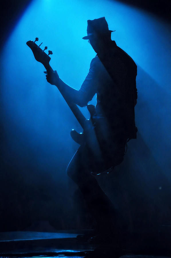 Musician Robert Deleo In Blue Photograph by Erik Hovmiller Photography