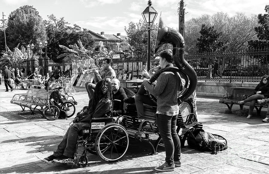 Musicians are Workers Too at Jackson Square in New Orleans Photograph by John Rizzuto