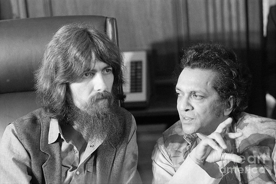George Harrison Photograph - Musicians George Harrison And Ravi by Bettmann