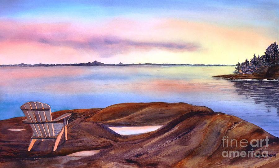 Muskoka Sunset Painting by Petra Burgmann
