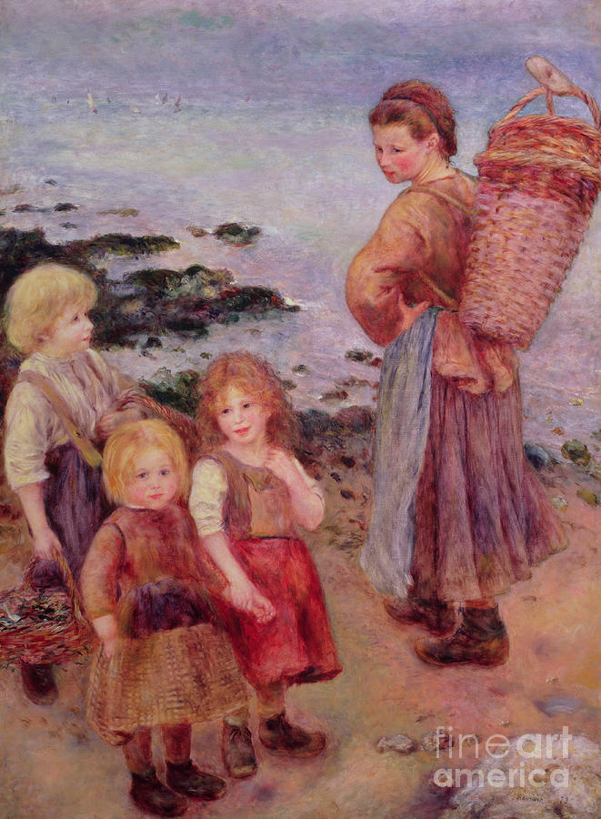 Mussel Fishers at Berneval, 1879 Painting by Pierre Auguste Renoir