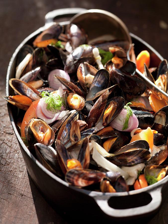 Mussel Stew With Red Onions Photograph by Joerg Lehmann