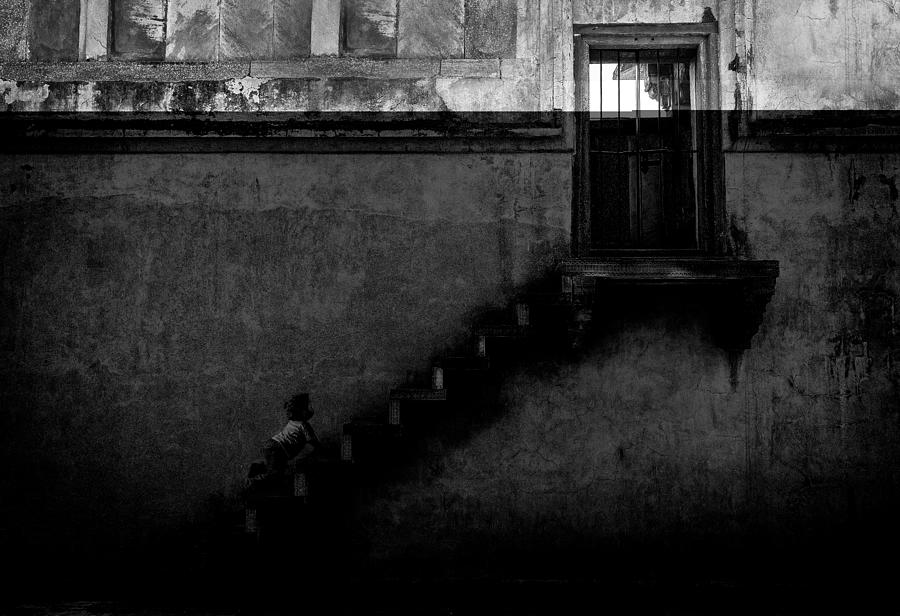 Mustafa And The Stairs Photograph by Basem Al-qasim