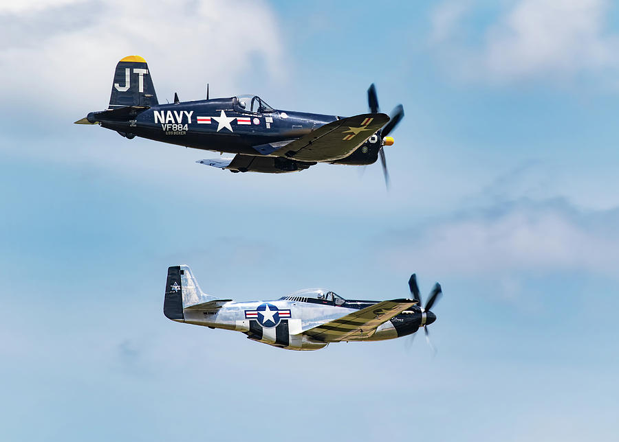 Mustang and Corsair Photograph by Art Cole