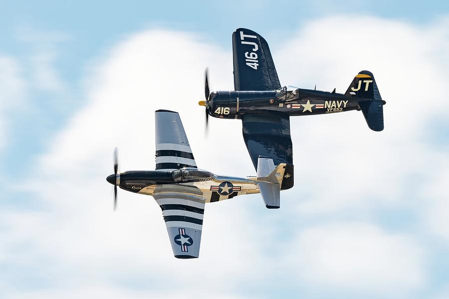 Mustang and Corsair, The Class of 45 Photograph by Chris Buff