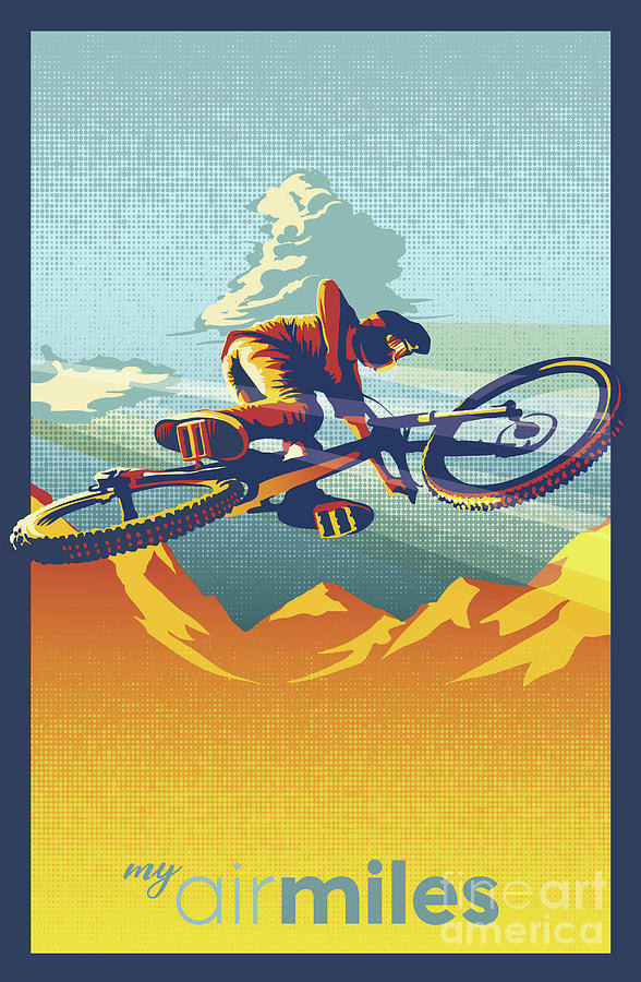 Mountain Biker Painting - My Air Miles by Sassan Filsoof
