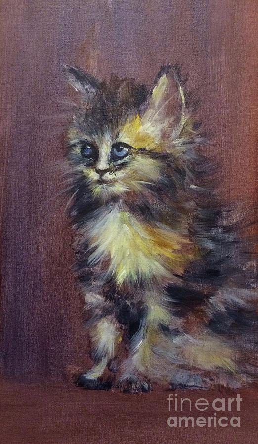 My darling Kitty Painting by Lizzy Forrester