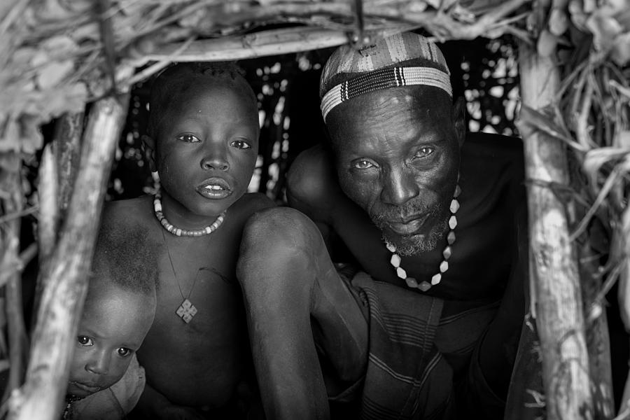Black And White Photograph - My Family by Mohammed Al Sulaili