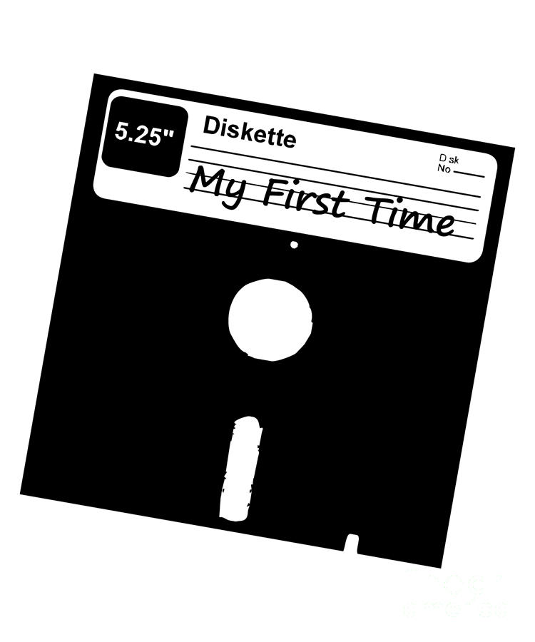 My First Time Retro 80s Floppy Disk Digital Art by Flippin Sweet Gear