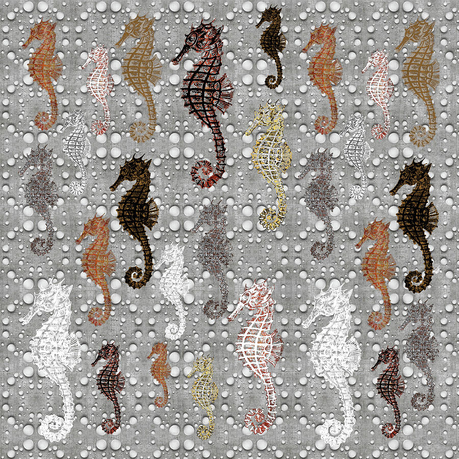 My Herd of Hippocampus Digital Art by Diego Taborda