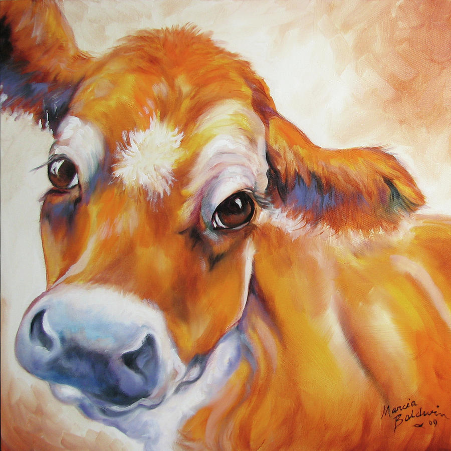 Cow Painting - My Jersey Cow Commission by Marcia Baldwin
