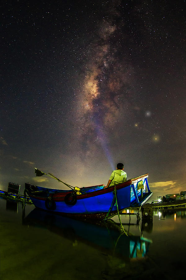 My Son Looks At Milkyway Photograph by Nguyen Tan Tuan