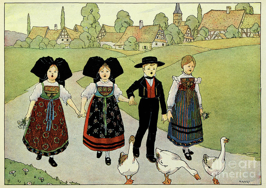 My Village, Those Who Do Not Forget:sunday After Noon; Drawing by Jean-jacques Waltz - Fine Art America My Village, Those Who Do... 