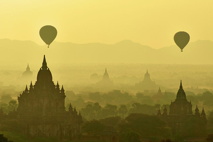 Myanmar, Burma, Bagan Digital Art by Bruno Morandi