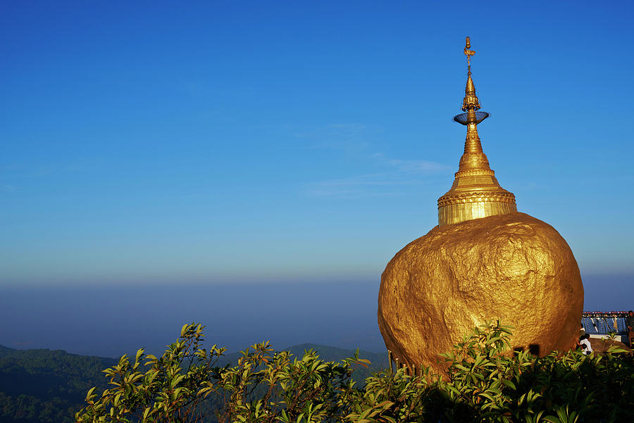 Myanmar, Burma, Golden Rock Digital Art by Bruno Morandi