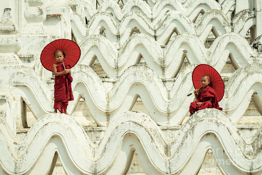 Myanmar Novice Monks Are Playing Photograph by Sutiporn Somnam Myanmar Novice Monks Are Playing Photograph by Sutiporn Somnam