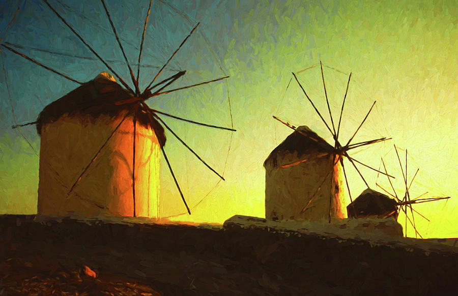 Mykonos Windmills Photograph by Dennis Cox Photo Explorer