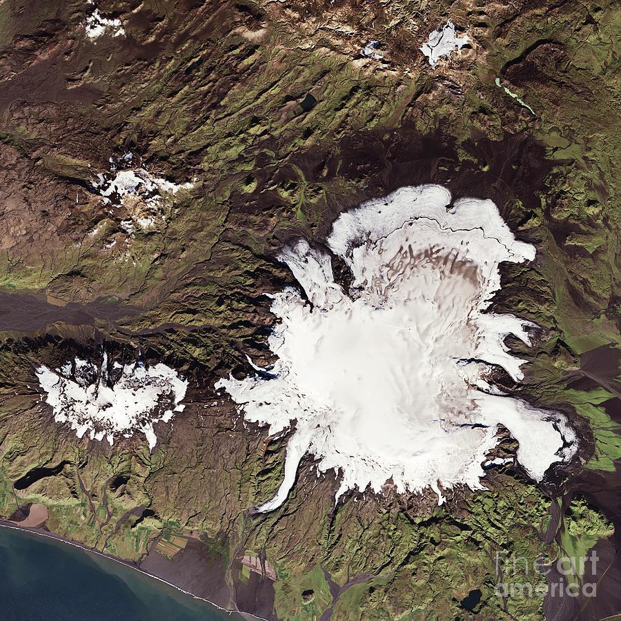 Myrdalsjokull Ice Cap Over Katla Volcano by Nasa Earth Observatory ...