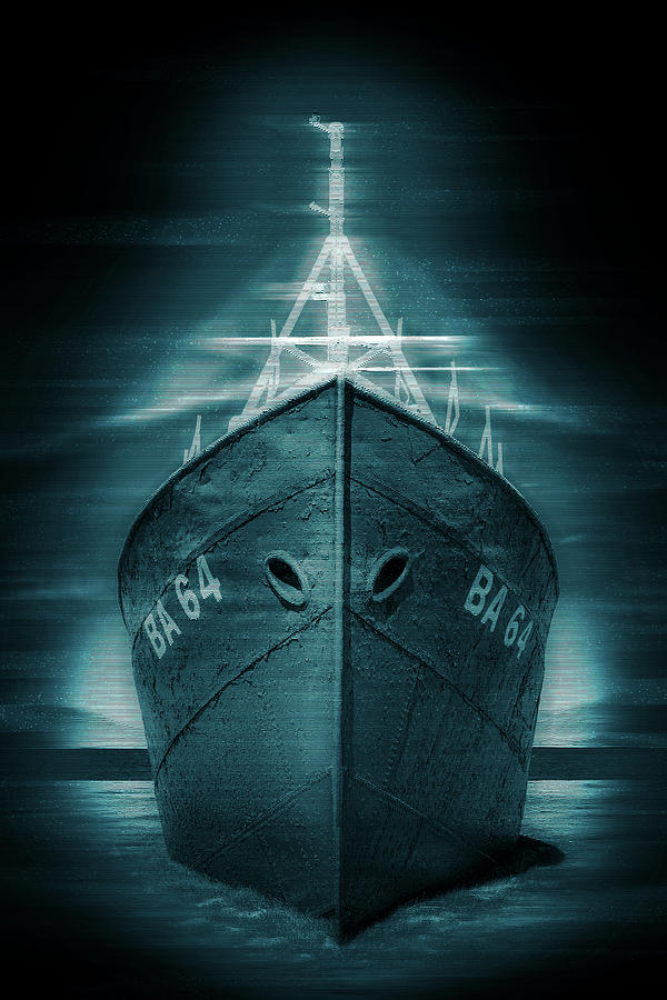 Mysterious Abandoned Ghost Ship in Iceland Holographic Glitch Art Digital Art by Matthias Hauser