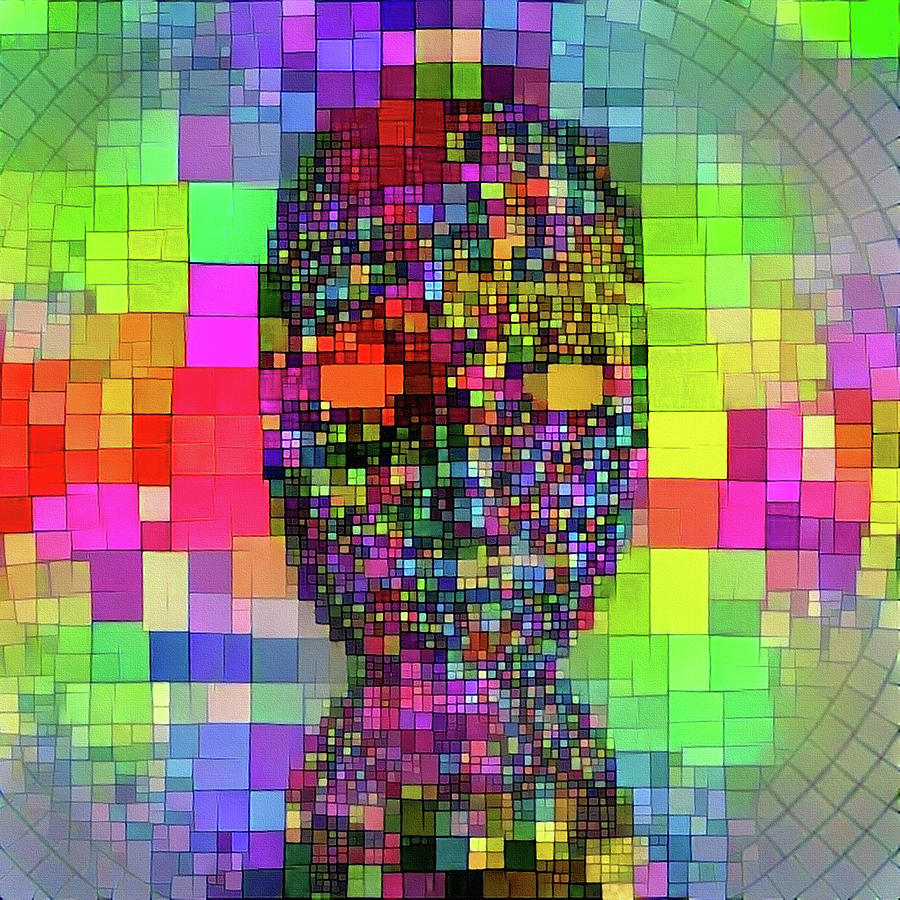 Abstract Digital Art - Mysterious colorful mask by Bruce Rolff