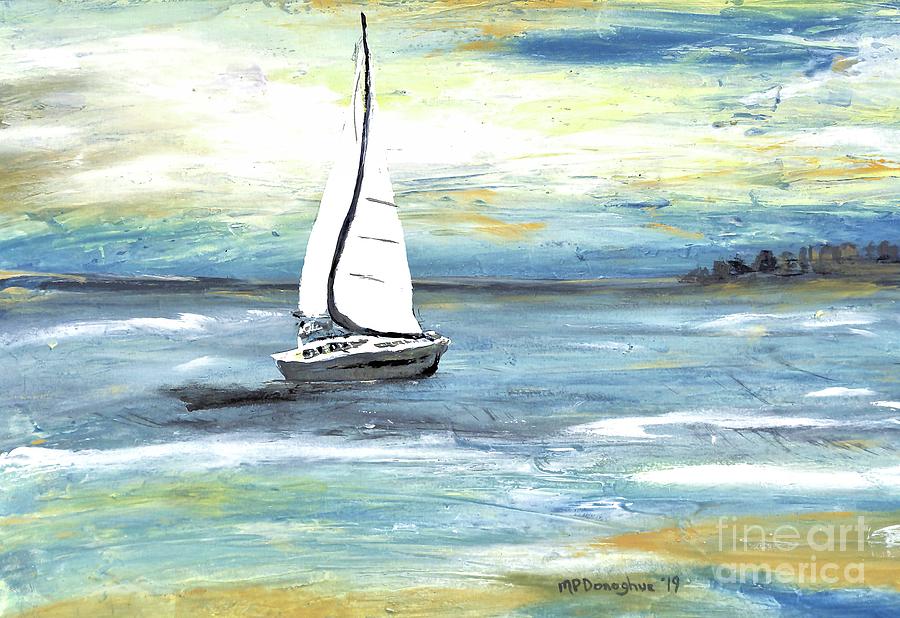 Mystery Sail Painting by Patty Donoghue