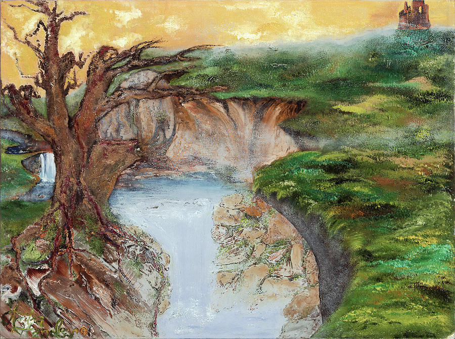 Mystic Cliffs Painting by Anitra Boyt