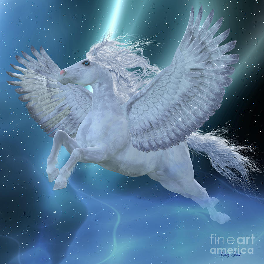 Mystic Pegasus Digital Art by Corey Ford