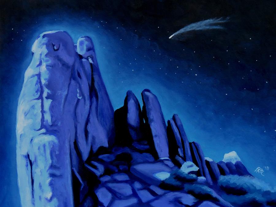 Mystical Rocks Painting by Rachel Suzanne Beck