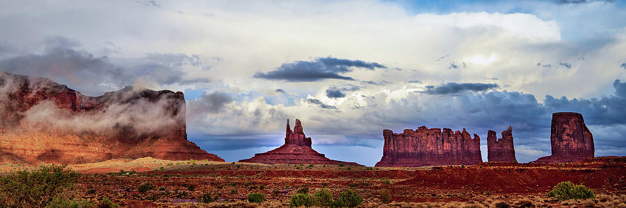 Mystical Fog in Monument Valley Pano Photograph by Paul LeSage