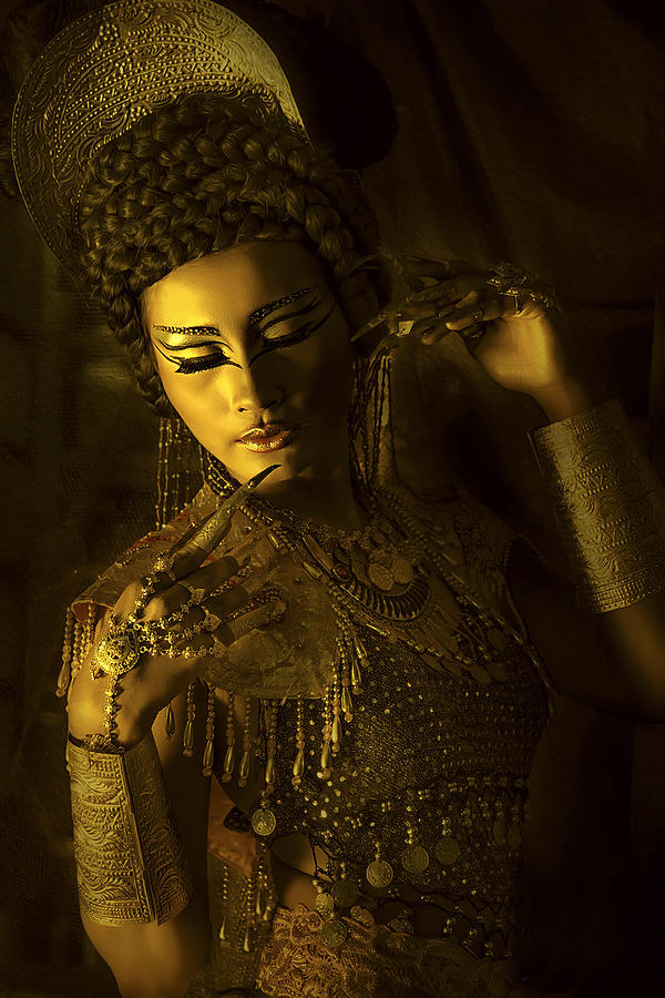 Fantasy Photograph - Mystique Gold Women by Diaz Fachry